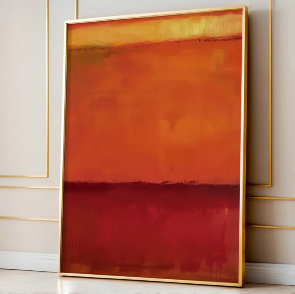 Quadro com Pintura de Degrade Vermelho ao Amarelo